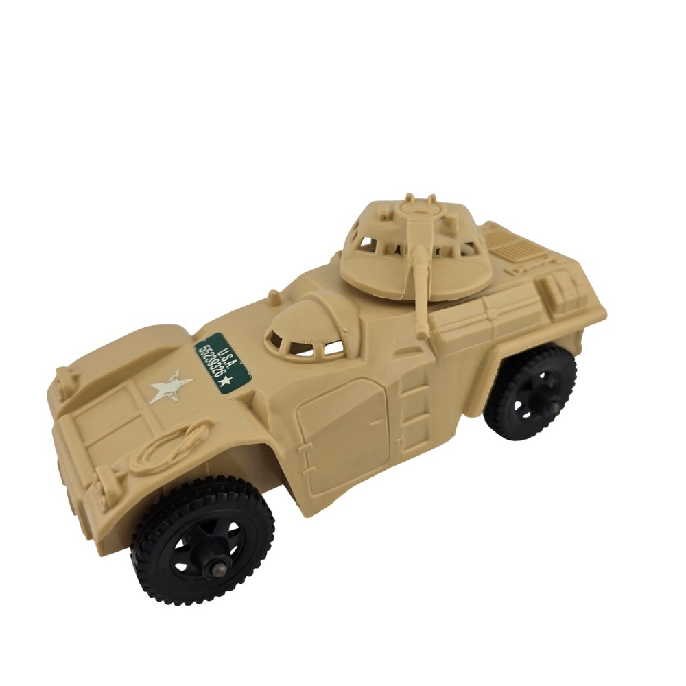 TimMee Toy Recon Patrol Armored Car Plastic Army Men Scout Vehicle Tan USA‎